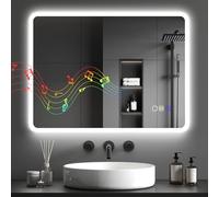 HOMCOM 600 x 800 mm Backlit Illuminated Bathroom Mirror LED Bluetooth