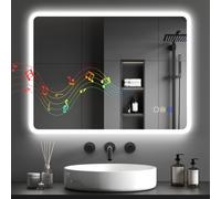 HOMCOM 600 x 800 mm Backlit Illuminated Bathroom Mirror LED Bluetooth