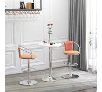60cm Adjustable Height Round Bar Table with Swivel Top Metal Frame - White - Home Living | TJ Hughes