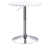 Homcom 60Cm Adjustable Height Round Bar Table With Swivel Top White