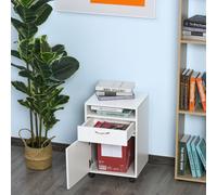 HOMCOM 60cm Storage Cabinet w/Drawer Open Shelf Metal Handles 4 Wheels Office Ho