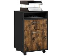 HOMCOM 60cm Storage Cabinet with Drawers and Open Shelf, Rustic Brown