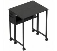 HOMCOM 63 cm Drop Leaf Writing Work Desk - Black