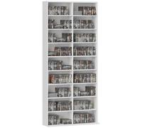 HOMCOM 640 CD Storage Unit 360 DVD Storage Tower w/ 18 Compartments Black - Black