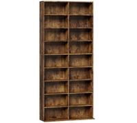 HOMCOM 640 CD Storage Tower - Rustic Brown