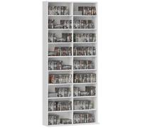 Homcom 640 Cd Storage Unit 360 Dvd Storage Tower W/ 18 Compartments White