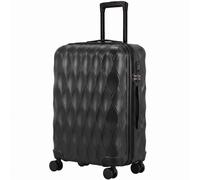 HOMCOM 65cm 64L Suitcase, Lightweight ABS Hard Shell Carry On Luggage with TSA Lock, Spinner Wheels, Telescopic Handle, Black