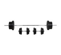 HOMCOM 65kg Adjustable Dumbbell & Barbell Set Home Gym Weight Training
