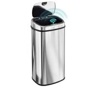 HOMCOM 68L Sensor Bin with Soft-Close Lid Automatic Kitchen Bin Silver Tone
