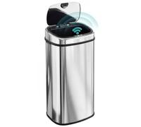 HOMCOM 68L Sensor Bin with Soft-Close Lid Automatic Kitchen Bin Silver Tone | Electronic Touchless Motion Sensor, Fingerprint Resistant Stainless Steel, for Hygienic Gyms, Home Office Use