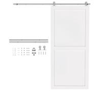 HOMCOM 6FT/180cm Sliding Barn Door Hardware Track Kit 80kg Silver Tone