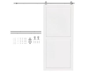 HOMCOM 6FT/180cm Sliding Barn Door Hardware Track Kit 80kg Silver Tone