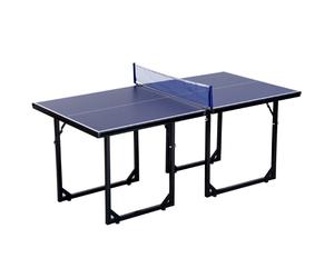 HOMCOM 6ft 182cm Mini Table Tennis Table Folding Ping Pong Table with - Blue | TJ Hughes