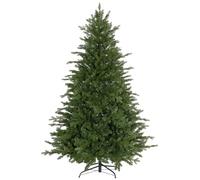 HOMCOM 6ft Artificial Christmas Tree 1821 Tips Metal Base Hinged Green