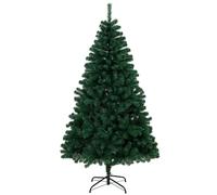 HOMCOM 6ft Artificial Christmas Tree, Fir Hinged Xmas Tree with 700 Branch Tips, Foldable Steel Stand, Green