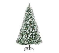HOMCOM 6FT Artificial Christmas Tree with Pine Cones Automatic Open Green