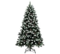 HOMCOM 6ft Artificial Pine Christmas Tree with Pinecones, Steel Base