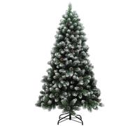 HOMCOM 6ft Artificial Pine Christmas Tree with Pinecones, Steel Base, Green