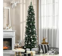 Bon Noel 6.5ft Light Frosted Green Slim Artificial Christmas Tree, Green