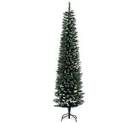 HOMCOM 6.5ft Light Frosted Green Slim Artificial Christmas Tree, Green