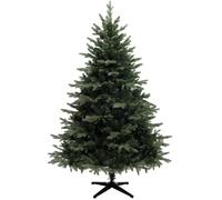 HOMCOM 6ft Artificial Spurce Christmas Tree with 1696 Branch Tips and Foldable Steel Base, Realistic Hinged Xmas Tree for Home Office, Green