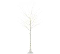 HOMCOM 6ft Artificial White Birch Tree Light Warm White Pre-Lit LED Light