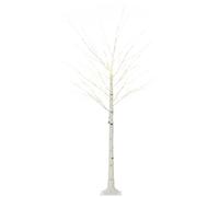 Homcom 6Ft Artificial White Birch Tree With 96 Light For Indoor Covered White