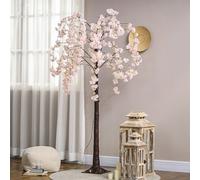 HOMCOM 6ft Cherry Blossom Tree Light with 450 Warm White LED Lights, Artificial Tree for Indoor, Party, Wedding, Christmas, Home Decoration, Pink