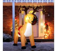 HOMCOM 6ft Christmas Inflatable Reindeer Decoration Xmas Indoor Outdoor Lights