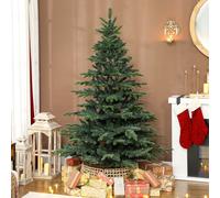 HOMCOM 6ft Christmas Tree, Hinged Xmas Tree with Realistic Branches in Green HOMCOM Green 6ft