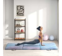 HOMCOM 6FT Foldable Gymnastics Mat, Tri-Fold 2" Thick Crash Mat, Blue