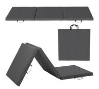 HOMCOM 6FT Foldable Gymnastics Mat Tri Fold 2" Thick Crash Mat | Carry Strap Handles, for Home Training