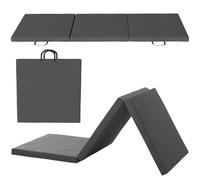 Homcom 6Ft Foldable Gymnastics Mat, Tri-Fold 2" Thick Crash Mat, Grey Grey