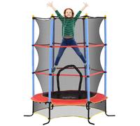 HOMCOM 6FT Kids Trampoline for Toddlers with Safety Net Enclosure Outdoor Indoor for Age 3-10 Years, Blue Blue