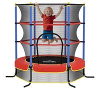 HOMCOM 6FT Kids Trampoline with Net Enclosure for Toddlers Age 3-10 Blue | Floor Protection Net, Reinforced Steel Frame, Outdoor Indoor Use
