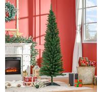 HOMCOM 6ft Pencil Artificial Christmas Tree with Solid Stand, Green - 390 Tips, Easy Setup, Model 830-182