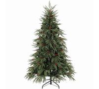 HOMCOM 6ft Predecorated Artificial Christmas Tree, Hinged Xmas Tree, Green | Size: 180 cm HOMCOM Green 180 cm