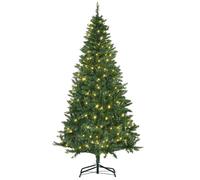 Homcom 6Ft Prelit Artificial Christmas Tree W/ Warm White Light Xmas Decoration In Green Green