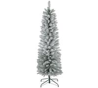 HOMCOM Artificial Pencil Christmas Tree With Snow Flocked Tips - Green | TJ Hughes