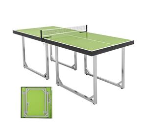 HOMCOM 6ft Table Tennis Table Foldable Portable with Net Midsize Green