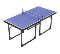 HOMCOM 6ft 182cm Mini Table Tennis Table Folding Ping Pong Table with Net Multi-Use Table for Indoor Outdoor Game, Blue