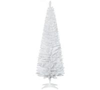 HOMCOM 6ft Unlit Artificial Christmas Tree Pencil Slim Xmas Tree White