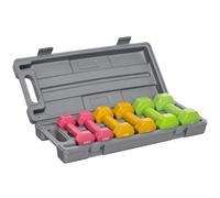 HOMCOM 6kg Dumbbell Set with Suitcase for Women Home Gym Red Yellow Green