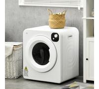 HOMCOM 6kg Vented Tumble Dryer, Freestanding, Wall Mounted, Stackable, Portable Dryer with 7 Programmers, White