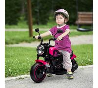 HOMCOM 6V Electric Motorbike with Training Wheels, One-Button Start - Pink