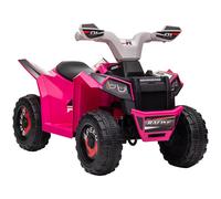 HOMCOM 6V Electric Quad Bike Kids Ride On All Terrain Vehicle with Forward Backward Function, for Ages 18-36 Months - Pink Pink