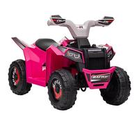 HOMCOM 6V Electric Quad Bike Kids Ride On All Terrain Vehicle with Forward Backward Function, for Ages 18-36 Months - Pink