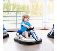 HOMCOM 6V Kids Bumper Car 360° Rotation Spin Electric Car for 18-48 Months in White HOMCOM White