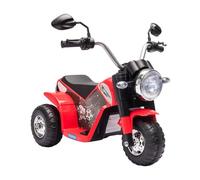 HOMCOM 6V Kids Electric Motorbike 3 Wheels Ride On Toy 18-36 Months Red | Horn, Headlights, Realistic Sounds, for Girl Boy