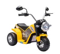 HOMCOM 6V Kids Electric Motorbike 3-Wheel Ride-On Toy with Horn 18-36 Months Yellow